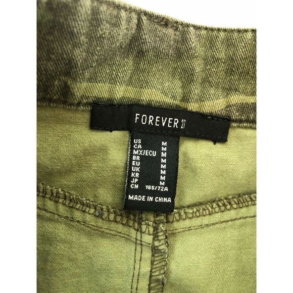 Women’s forever 21 green camo striped mini skirt s - Picture 4 of 7